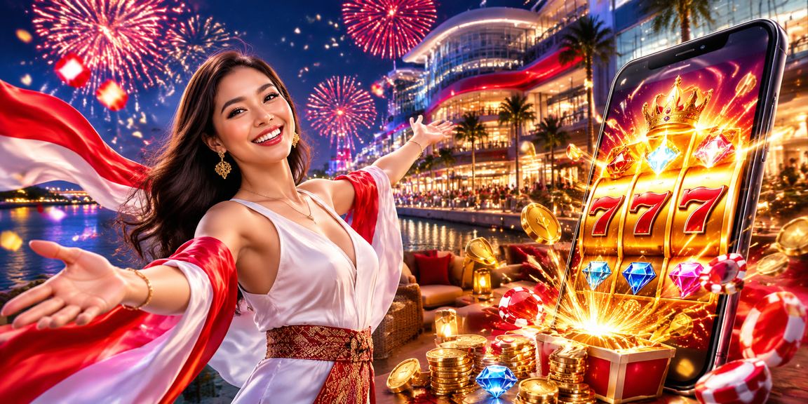Suasana festival permainan slot yang ramai dengan tampilan mesin game berwarna-warni