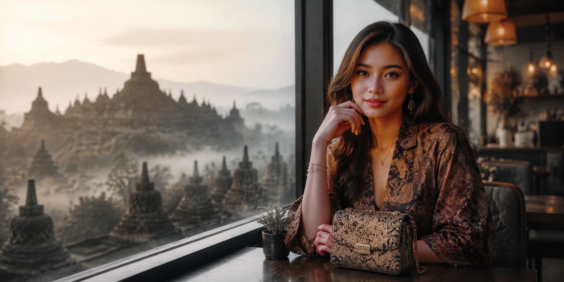 Suasana kafe dengan pengguna menikmati lotre dan taruhan online sambil minum kopi
